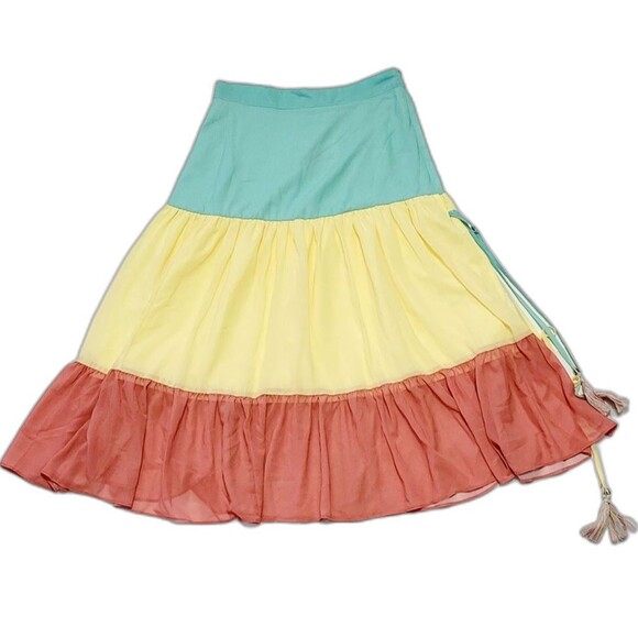 Chicwish Dresses & Skirts - Chicwish M Skirt Love Me More Light Multicolor Block Color Midi Tiered
